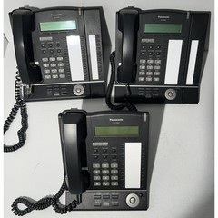 Lot of 3 Panasonic KX-T7633 Digital + KX-T7603 Add-On Key Module Telephone Black