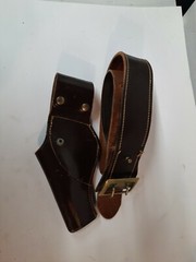 Vintage Leather JAY-PEE Belt 45 inches Holster Cuff Brown Great Shape Authentic