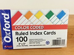 NEW SEALED Oxford Color Coded Ruled Index Cards 3 x 5 #04753