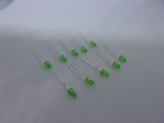 10Pc Pack Lot 3mm Round 2 Pins LED Light Emitting Diodes Bulbs DIY Project GREEN