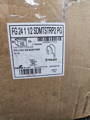 (QTY 100) Tolco FG24 SDMTSTRP2 PG 1-1/2″ 2-Hole CPVC 90 deg Side Mount Strap