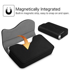 Business Card Holder Name Card Wallet Case Organizer with Magnetic Closure-Black