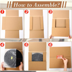 10 Sets Vinyl Record Mailers Album Shipping Boxes Corrugated Cardboard Kraft LP