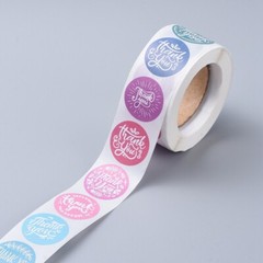 Thank You Color Design Sticker Labels 500 each per roll Great for Orders Crafts