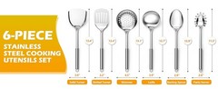 6-Piece Cooking Utensils Set, Stainl Steel Kitchen Utensils,