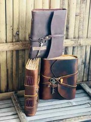 5×7 in Combo Of 3 Leather Key Journals Blank Deckle Vinatge best gift for Unisex