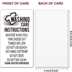 None Brand 50 T-Shirt Washing Instructions 3.5 inches x 2 inches, multicolor