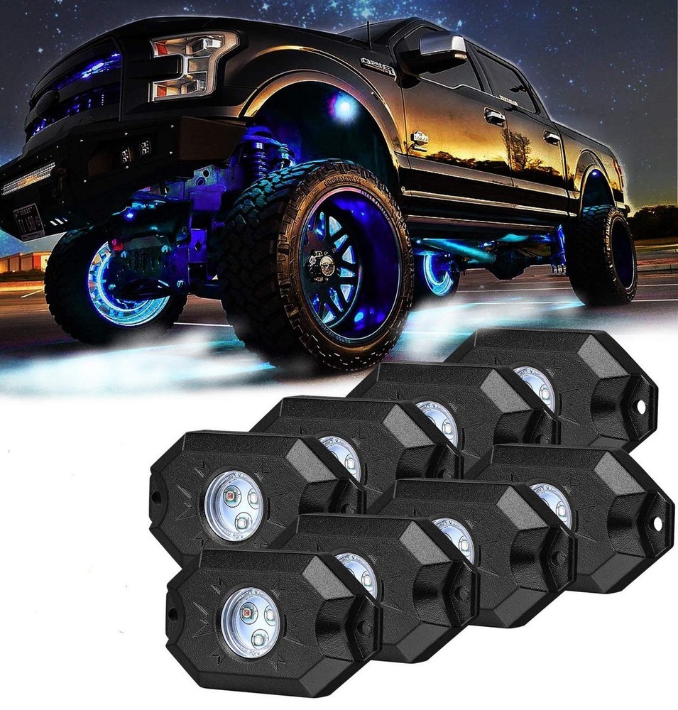 8 pc White Heavy Duty Rock Lights Undercarriage, Bed Light,Exterior Interior,…