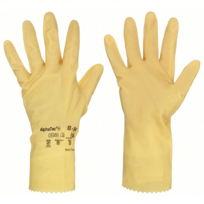 12 Pair Ansell 88-390T Technicians Latex/Neoprene Gloves