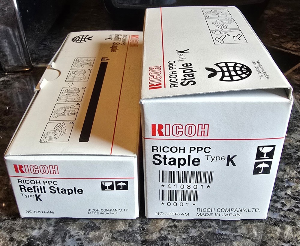 Ricoh TYPE K – 410801 and 410802 (Lot of 2) Staple and Refill