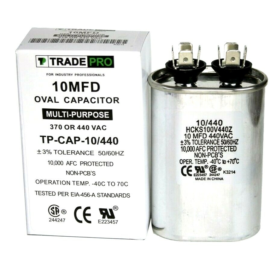 10 Mfd 440 Volt Oval Run Capacitor – BUY MORE AND SAVE BIG WHILE SUPPLIES LAST!