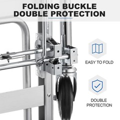1000 Lbs Aluminum Hand Truck Convertible 2 in 1 Heavy Duty Folding Dolly Cart