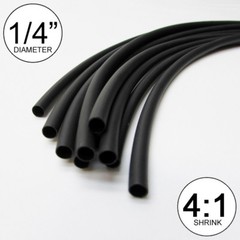 (10 FT) 1/4″ Black Heat Shrink Tube 4:1 Dual Wall Adhesive 0.25 inch/glue/to 6mm