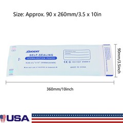 Sterilization Pouches- 3.5 ” x 10 ” Dental Medical Self Seal Pouch Bag Up to 400