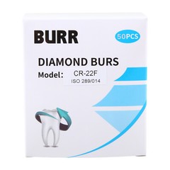 50 New Dental High Speed Handpiece Diamond Burs inlay preparation CR-22F FG1.6MM