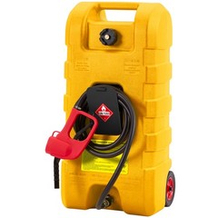 15 Gallon Fuel Caddy Portable Gas Storage Tank Container with Hand Pump 10ft US