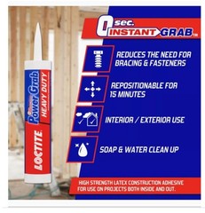 Loctite Power Grab 9 oz Heavy Duty Construction Adhesive White 12 Pack 2022554