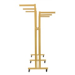 Modern Gold Clothing Display Rack Stand Retail Rolling Garment Hanger w/Wheels