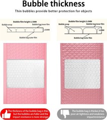 Pink Bubble Mailers, 4×7 In, Pack of 100 – Waterproof Self-Seal Envelopes