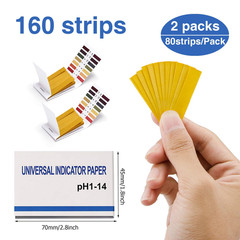 2 Pack pH Test Strips 160 Strips Universal 1-14 Litmus Paper Water Soil