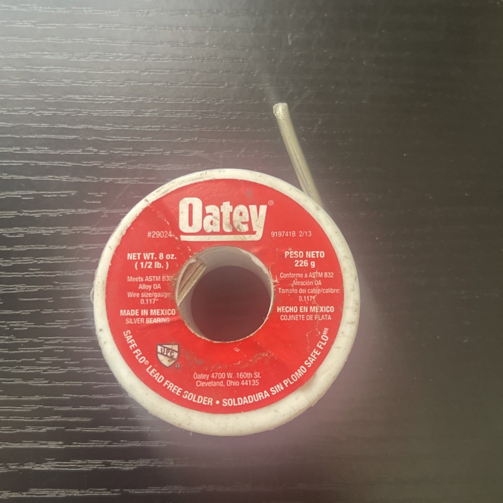 Oatey Safe Flo Lead Free Plumbing Wire Solder – 6.2oz Of 8oz 29024 .117”