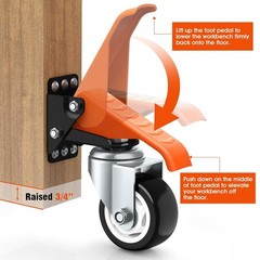 Heavy Duty 880Lbs Capacity Retractable Casters Wheels Kit 3 Inch Casters Set