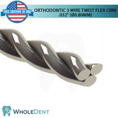 Orthodontic Dental CrNi 3 Strands Wire Twist Flex .032″ (Ø0.80mm) Intraoral