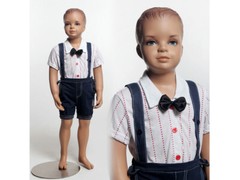 Realistic Child Toddler Kids Fiberglass Mannequin with Molded Hair & Flesh Skin