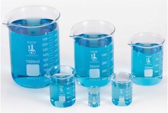 Karter Scientific Low Form Glass Beaker 6 Piece Set 10, 50, 100, 250, 500, 1000