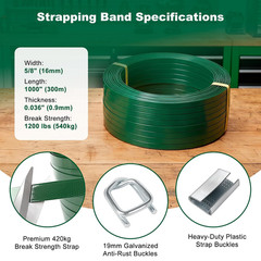 PET Banding Strapping Roll 1000Ft, 5/8” X 0.036” Polyester Strapping, 1200Lbs