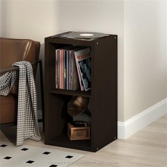 Pemberly Row 2-Cube Media Storage Organizer in Black Dark Oak