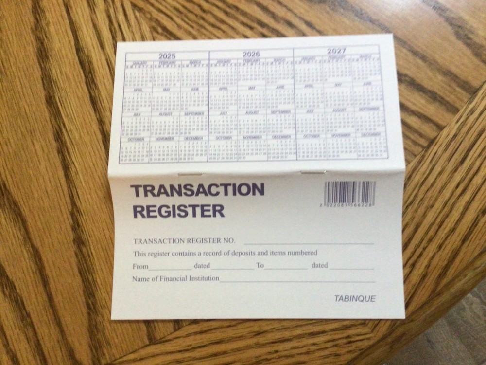 2 [ TWO ] “Easy To Read Register” for Personal Checkbook; 2025 – 2026 – 2027