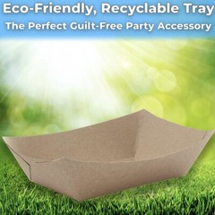 Kraft Paper Food Tray Boat Brown Disposable Serving Trays 2 Lbs, 3 Lbs, 5 Lbs