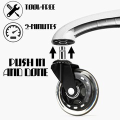 Set of 5 Office Chair 3″ Caster Rubber Swivel Wheels Replacement Heavy Duty