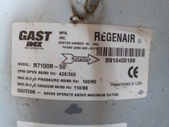 Gast R7100R-50 Regenerative Blower, 2.75″, 10HP – 410CFM, Regenair NEW $ 7,500.0