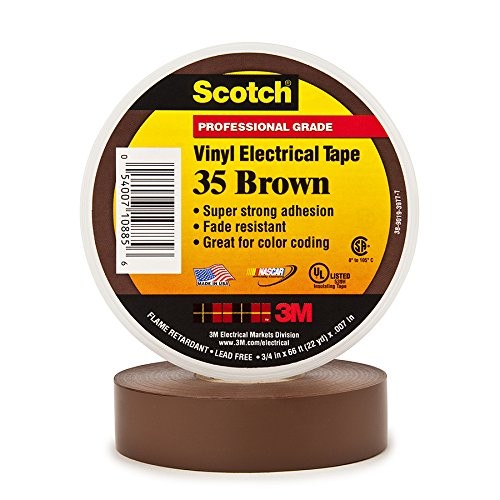 PT96403510PKN Brown 3M 35 Electrical Tape 7 mil 3/4in x 66ft (Pack of 10)