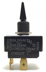 (1) Carling Toggle SWITCHES 2GG51, OFF-ON-ON, 2 CIRCUIT, 3 POSITION, 4 POST, 15A