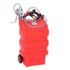 16 Gallon Portable Fuel Tank W/Manual Pump,10ft Hose Gas Caddy For Lawn Mowers