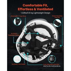 Uimoso Safety Helmet with Visor and Adjustable 6-Point Suspension System