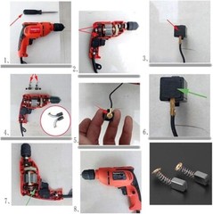 10 PC Electric Carbon Brush Motor for Power Tool 153# (0.256″ x 0.531″ x 0.709″)