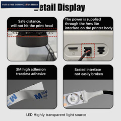 JUUPINE 24V Lamp Strip High Brightness LED Lights Kit for Bambu White