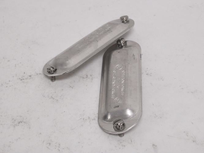 194828 Old-Stock; OZ Gedney BS50A Lot-2 Aluminum Conduit Body Covers; 1/2″