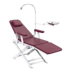 Dental Portable Folding Chair Foldable Mobile Chair with Tray & LED Light