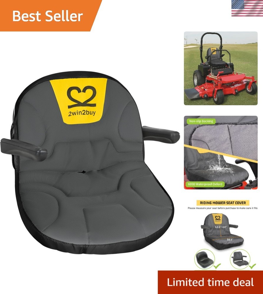 Universal Fit Heavy Duty Lawn Mower Seat Cover with Non-Slip Backing