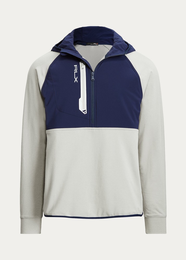RLX Golf by Ralph Lauren Paneled Stretch Hood Jacket Soft Grey Men’s Medium