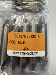60pcs M2 HSS center drills 10 of each #0, #1,#2,#3,#4. 5 of each #5,#6, Part#530