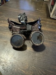 Vintage Lift-Front Welding Goggles Clear Glass Lenses Anti-Glare Plastic Frame