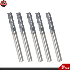 5 Pcs 3/16″ 4 Flute 2″ Overall Length Regular Carbide End Mill – TiALN COATED US