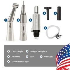 NSK Pana Max Style Dental LED High Low Speed Handpiece Kit Contra Angle 2/4Hole
