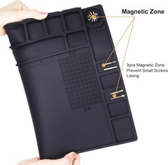 SILICONE RUBBER ESD ANTI-STATIC GROUNDING MAT FOR ELECTRONICS REPAIR LARGE BLACK